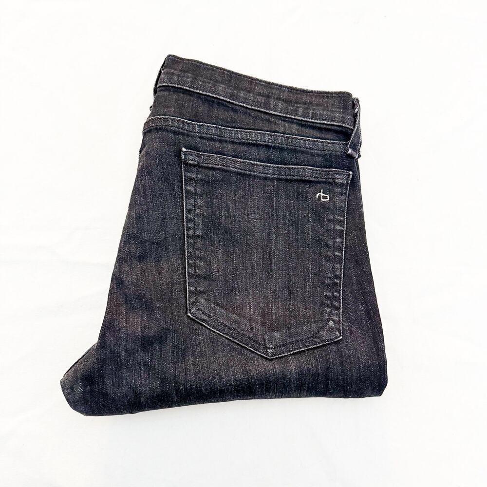 Rag & Bone Dre Capri Concrete Black Charcoal Wash Denim Raw Hem Jeans Size 29